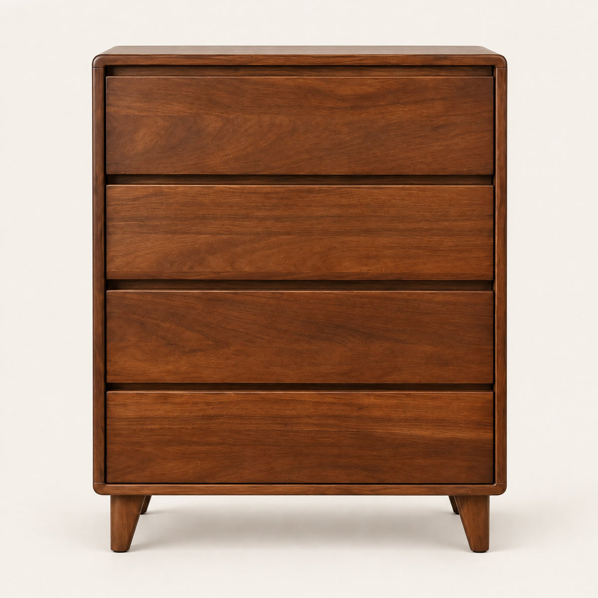 Commode 4 tiroirs noyer, 80 × 45 × 96 cm, vue de face