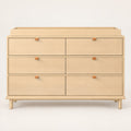 Commode à langer chêne 6 tiroirs avec plan à langer, vue de face