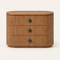 Petite commode ovale cannelée 3 tiroirs, vue de face